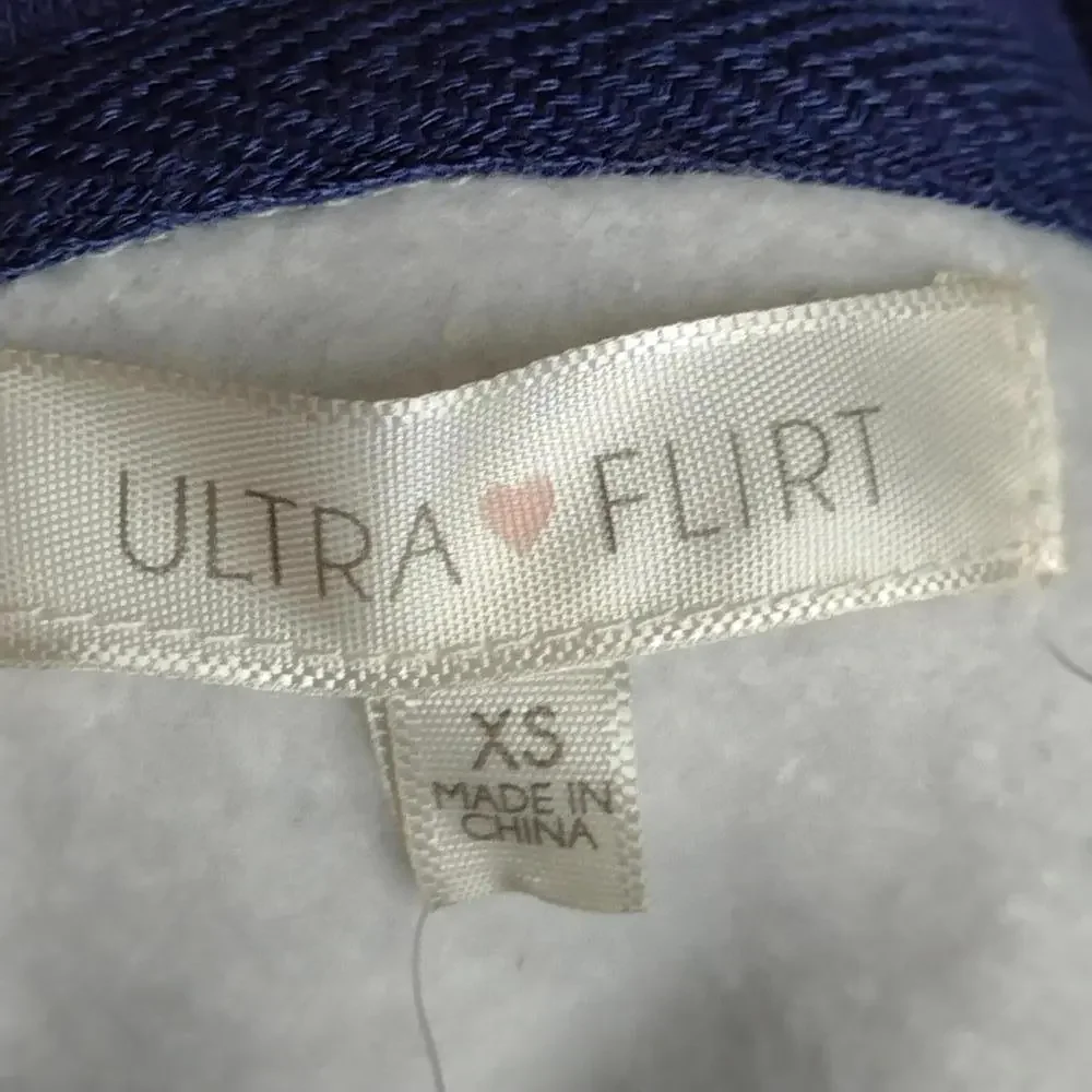 NWT Ultra Flirt Women's Gray/Navy/Trend Fleece NYC Hoodie Size XS - Picture 11 of 11